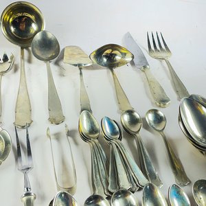 Conjunto de Cubiertos y Utensilios de Servir en Alpaca - imagen 5