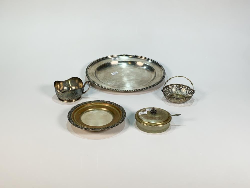 Bandeja Oval Elkington, Dulcera y Monturas Metálicas Vintage