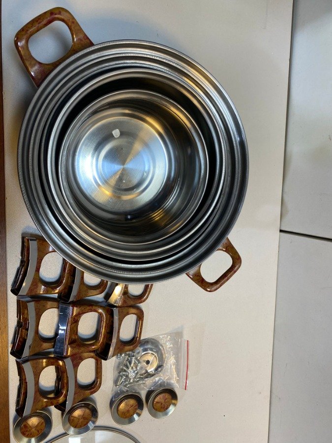 Juego de batería de 5 ollas con tapas de cristal y respirador ac inoxidable - imagen 4