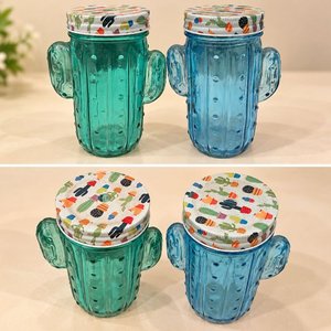 Lote anterior: Set de 2 Vasos de Vidrio con Forma de Cactus y Tapa