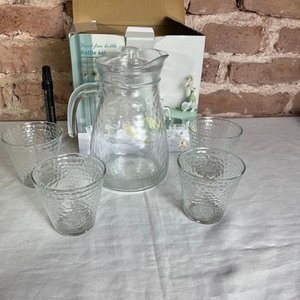 Jarra y 4 Vasos de Vidrio Transparente - imagen 2