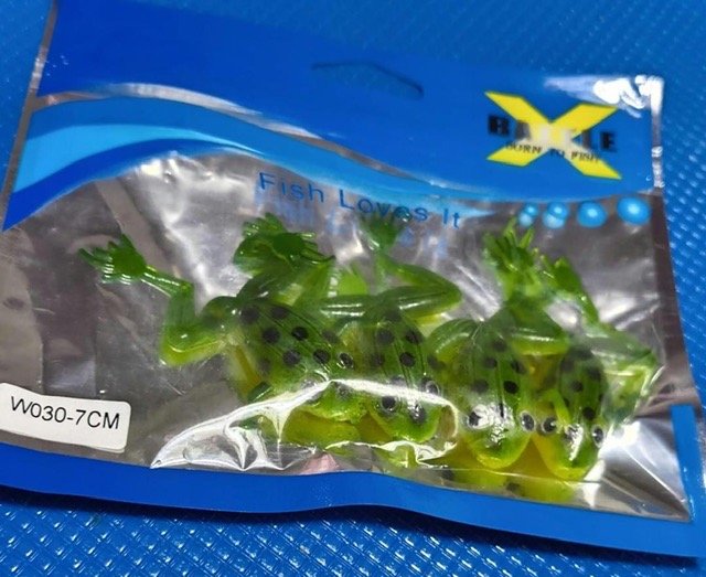 4 Ranas de Silicona para Pesca Deportiva