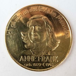 Medalla Conmemorativa Anna Frank Oro 22K Ley 900 - 15.5g - imagen 1