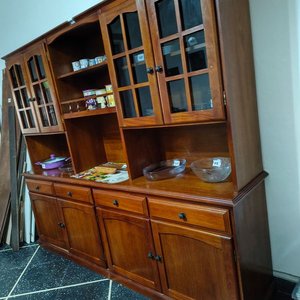 Modular de Madera Maciza Pino con Vitrinas, Cajones y Puertas - imagen 8