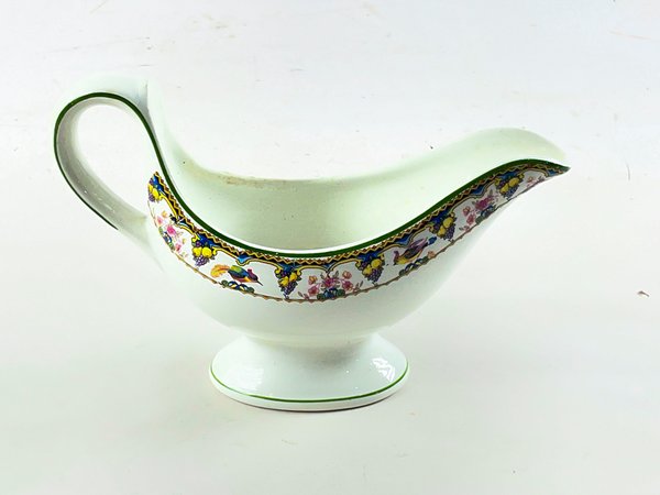 Salsera de Cerámica Holandesa con Guarda Floral y Pájaros - imagen 1