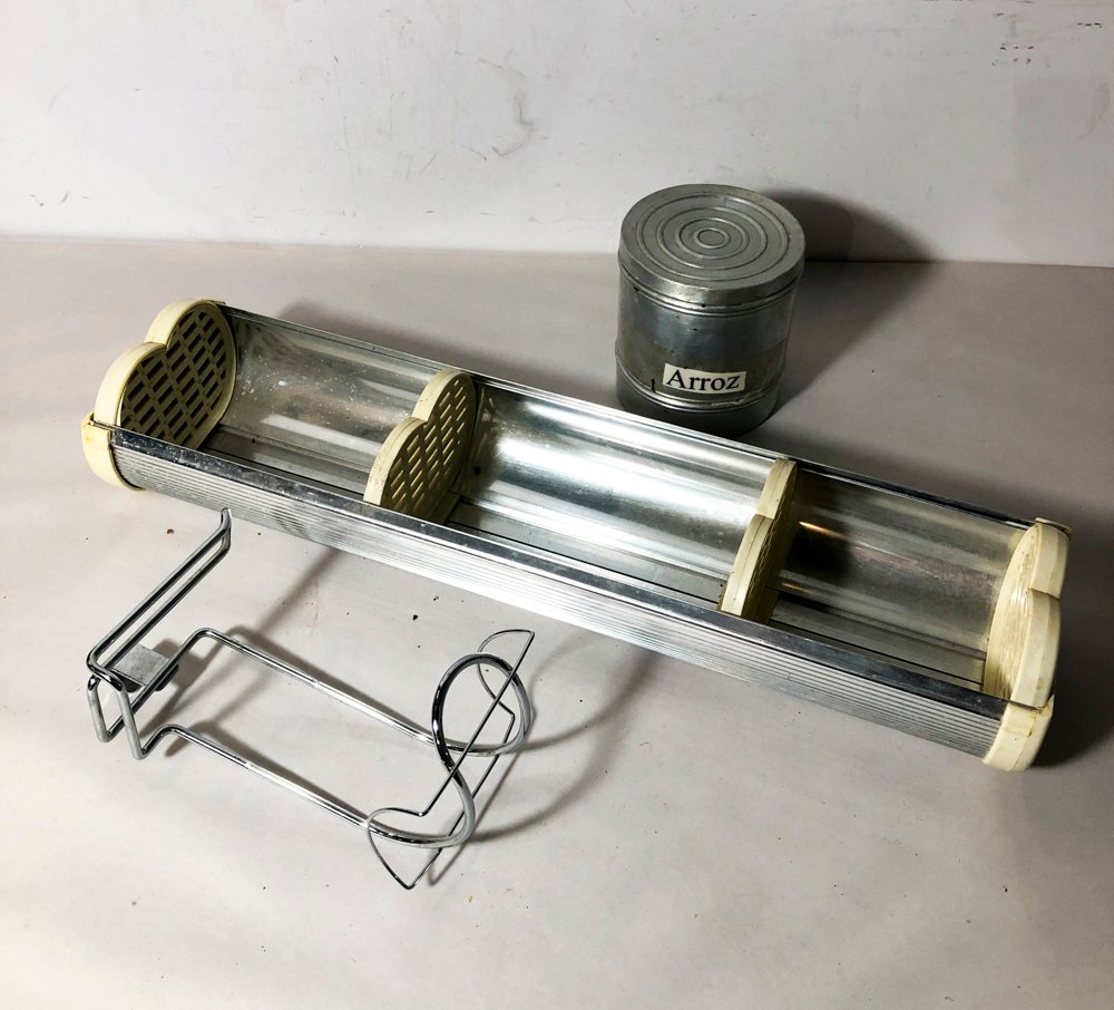 Dos Soportes Metálicos y Termo de Aluminio "Arroz"