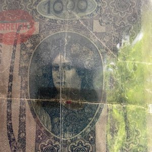 Billete de 1000 Coronas Austrohúngaras de 1902 y Bandera de Alemania - imagen 8
