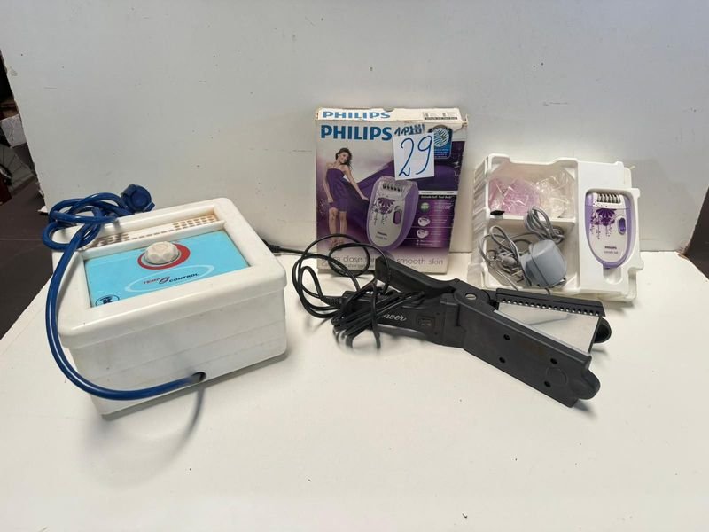 Lote siguiente: Plancha de pelo y depiladora Philips