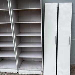 2 Muebles Multiusos Blancos en MDF con Puertas y Estantes - imagen 2