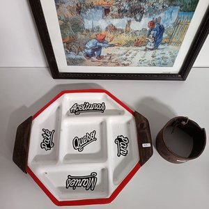 Cuadro estilo Van Gogh, copetinero de loza y posa mate de cuero - imagen 5