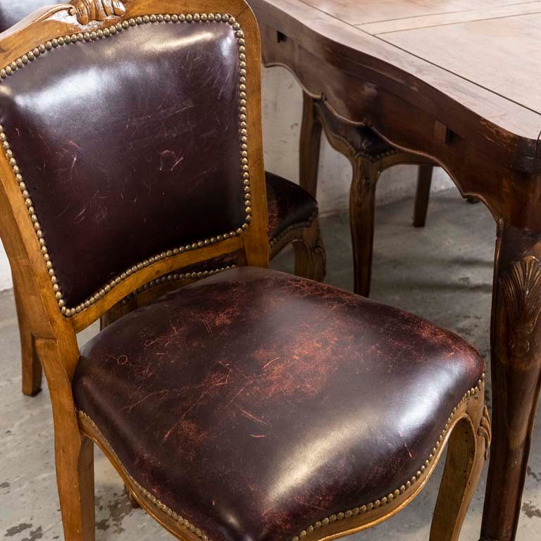 Mesa de comedor Luis XV con sillas tapizadas - imagen 2
