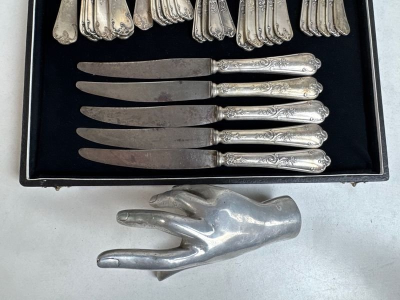 Antiguos cubiertos en platina francesa - imagen 11