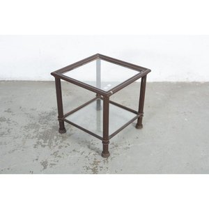 Mesa Lateral de Hierro con Estante y Tapa de Vidrio - imagen 2
