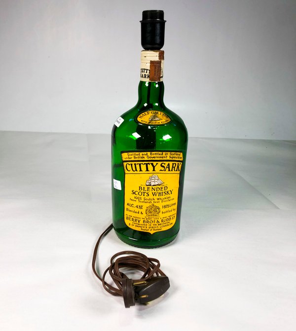 Lámpara de Sobremesa Botellón Whisky Cutty Sark Vidrio Verde - imagen 1