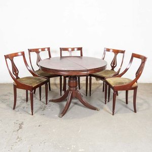 Mesa de Comedor Extensible Inglesa con 5 Sillas Estilo Clásico - imagen 1