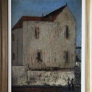 Lote anterior: Pintura al óleo "Edificio Blanco" atribuida a Alejandro Lanoel