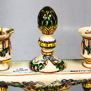 Candelabro de Porcelana Italiana Capodimonte con Decoración Floral - imagen 4