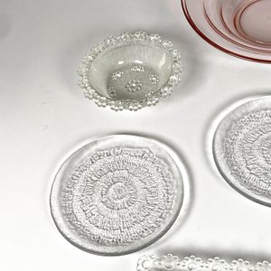 Centro de Mesa Escandinavo de Vidrio Rosa y Transparente con Platillos - imagen 3