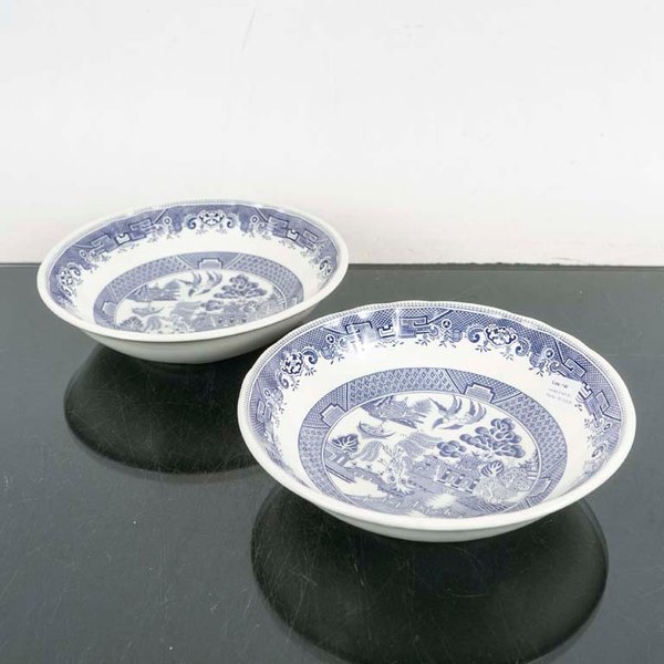 2 Centros de Loza Estilo Willow Azules y Blancos - imagen 1