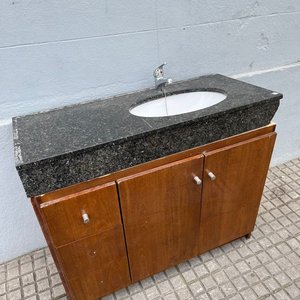 Mueble de Baño Bajo Mesada con Pileta de Mármol y Grifería - imagen 2