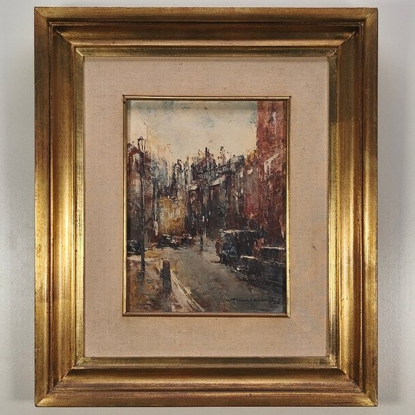 Óleo "Calle de Londres" por Julio Cesar Michielli, 1986 - imagen 1
