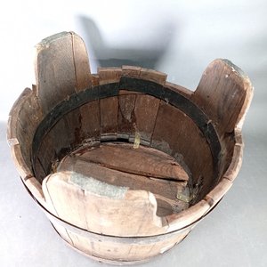 Banco Rústico de Barril de Madera con Asiento Acolchado - imagen 5