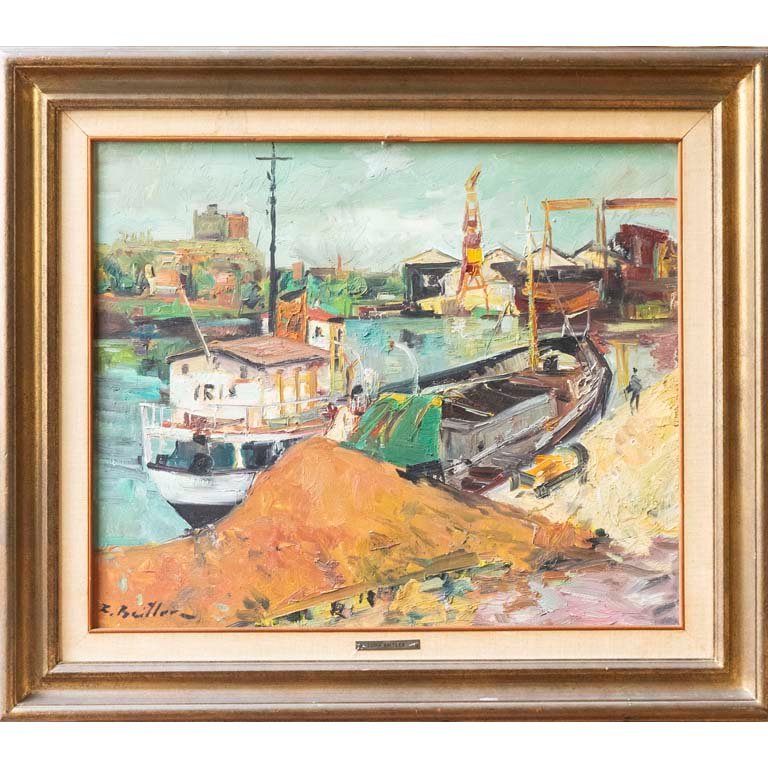 Óleo "Barcos" de Zoma Baitler - Arte Uruguayo