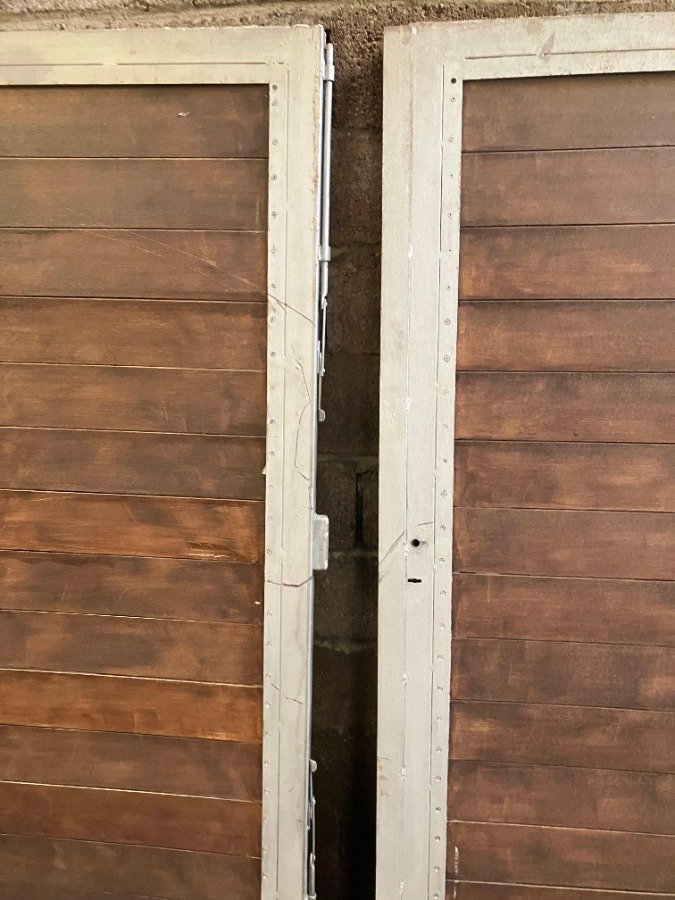 Puertas de garaje en hierro con paneles imitación madera - imagen 3