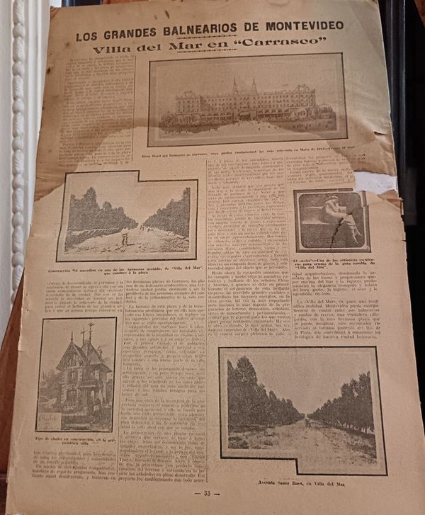 Documento Histórico Original: Los Grandes Balnearios de Montevideo Villa del Mar en Carrasco - imagen 1