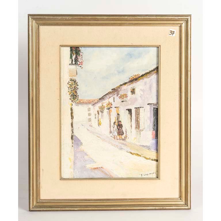 Lote anterior: Óleo "Mujeres en la calle" de I. La Guardia - Medidas: 38x28cm