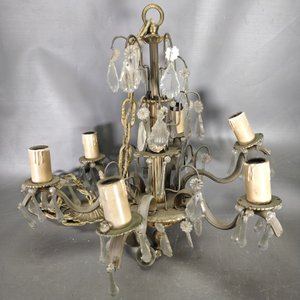 Lote siguiente: Araña Francesa de 6 Luces con Cadena y Caireles