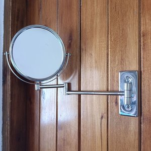 Espejo de Pared Doble Cara con Aumento, Metal Cromado - imagen 5