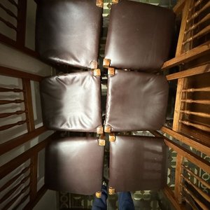 Juego de 6 Sillas de Madera con Asiento Tapizado Marrón - imagen 11