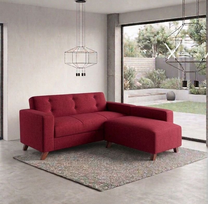 Sofá Chaise Longue de 2 Piezas Rojo