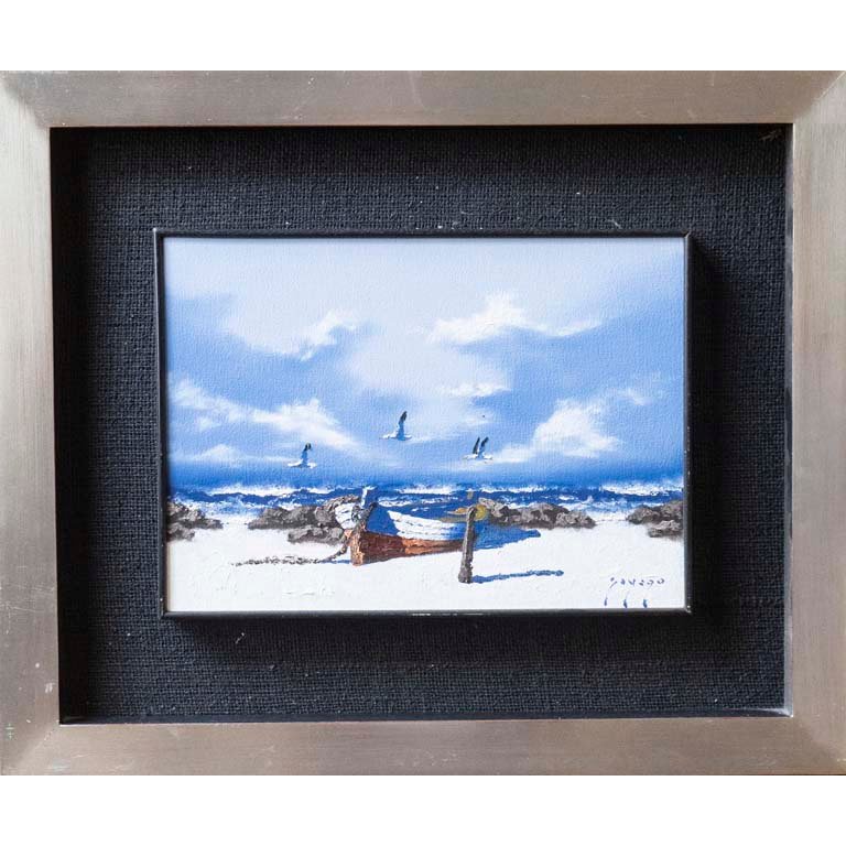 Pintura al óleo "Marina" de Adolfo Sayago, 24 x 33 cm