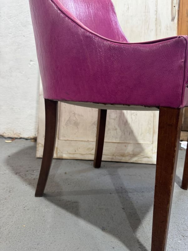 Sillas/Butacas de Madera Tapizadas Cuero Ecológico Color Lila - imagen 3