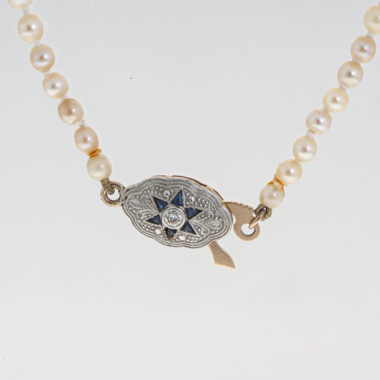 Collar de perlas y broche de oro - imagen 2