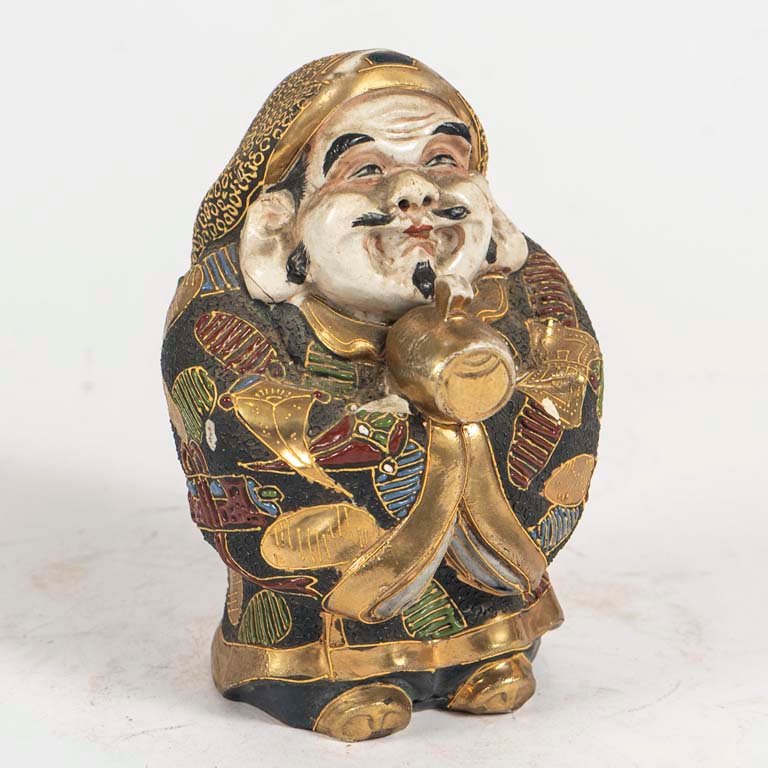 Lote anterior: Figura de loza japonesa de Satsuma con detalles dorados
