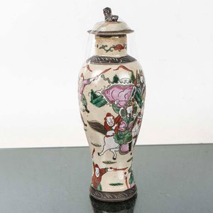 Potiche Japonés con Tapa Decorada y Figuras - imagen 1