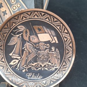 Dos Platos Decorativos de Cobre con Motivos Chilenos - imagen 3
