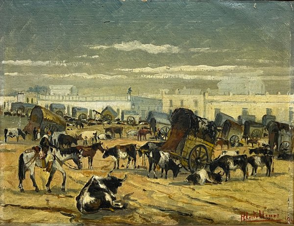 Lote siguiente: Pintura de Roberto Castellanos - Antigua plaza de frutos