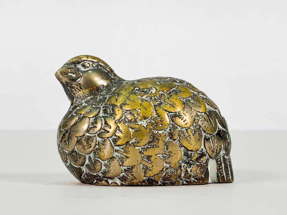 Figurita de ave en bronce plateado - imagen 2