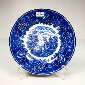 Plato de Porcelana Arabia Finlandés Diseño Willow Azul y Blanco - imagen 2