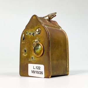 Reloj de Viaje Antiguo en Bronce Tipo Capilla - imagen 4