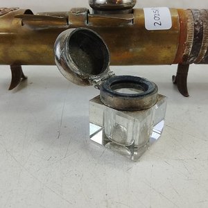 Tintero Antiguo de Trinchera Primera Guerra Mundial con Base de Proyectil y Escudos de Reims - imagen 6