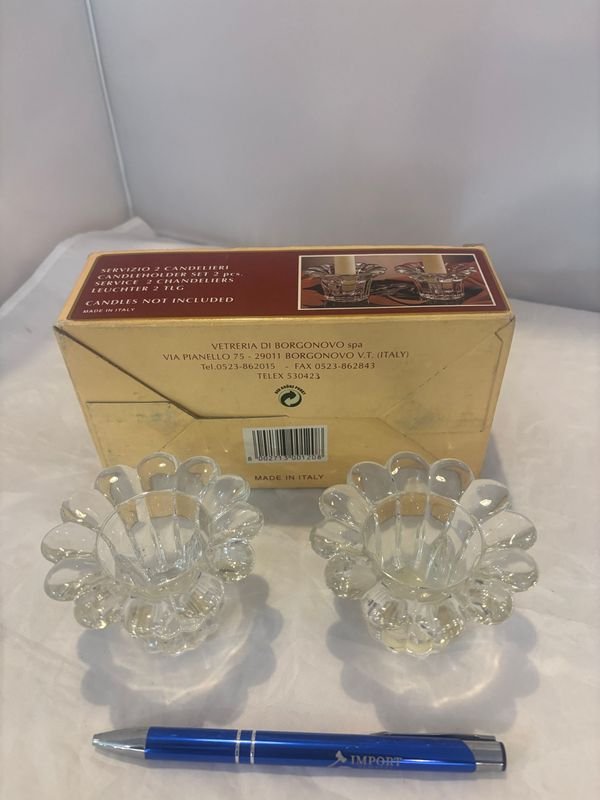 Candelabros y porta velas de vidrio italiano - imagen 2
