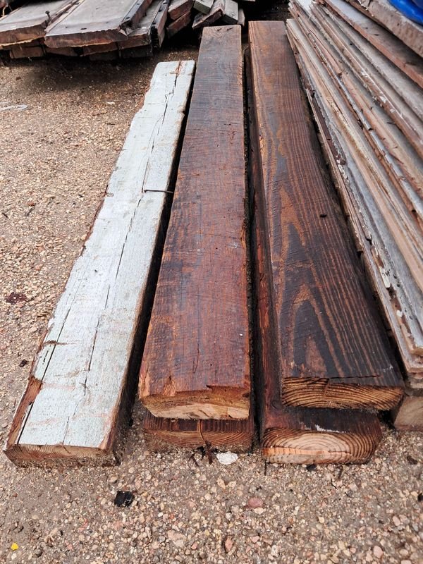5 Vigas de Madera Rústica (6x3) de 1.65 a 1.85m