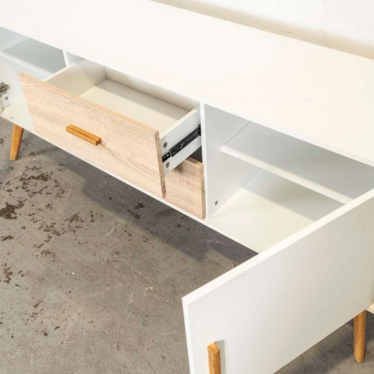 Rack de TV en MDF melamínico con dos puertas y dos cajones - imagen 2