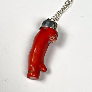Colgante de Coral Rojo y Plata con Cadena - imagen 4