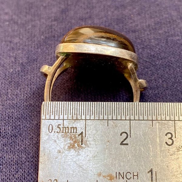 Anillo de diseño en plata con piedra marrón - imagen 6